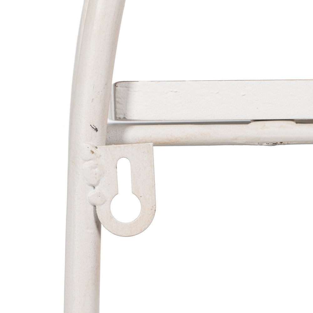 WHITE METAL SHELF DECORATION 40 X 13.50 X 60 CM