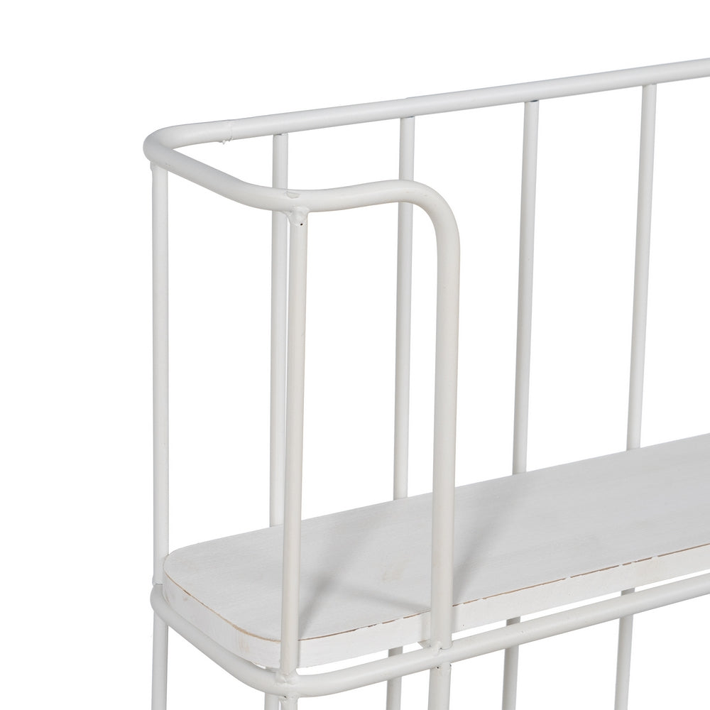 WHITE METAL SHELF DECORATION 66.50 X 14 X 44.50 CM