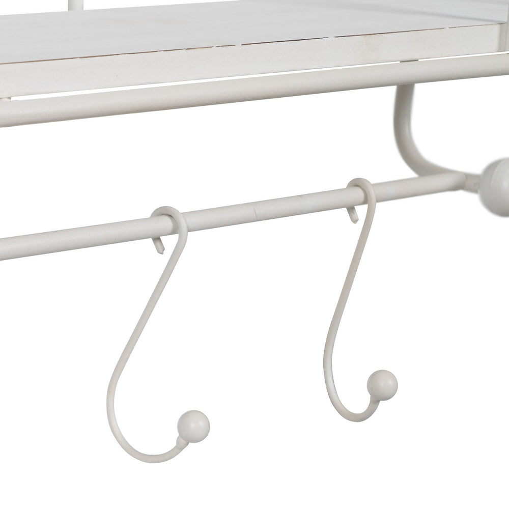 WHITE METAL SHELF DECORATION 66.50 X 14 X 44.50 CM