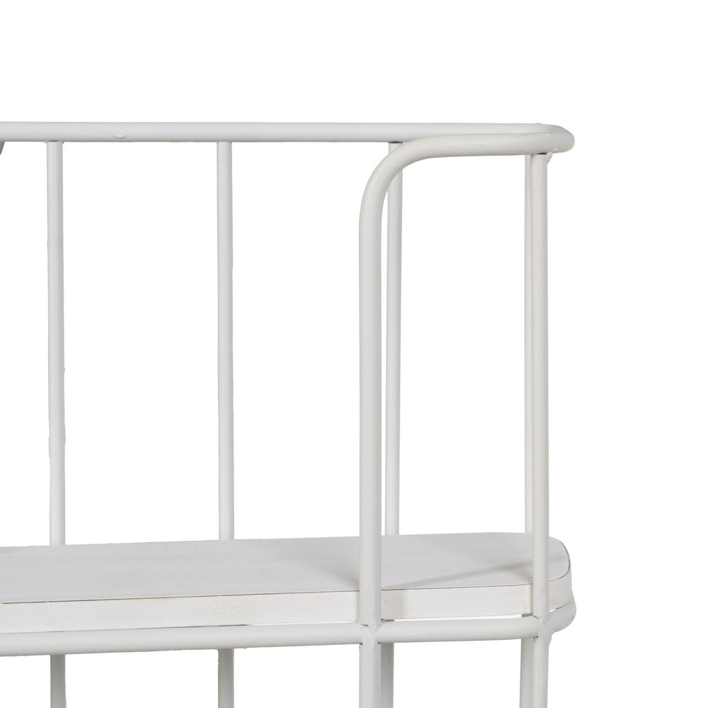 WHITE METAL SHELF DECORATION 66.50 X 14 X 44.50 CM