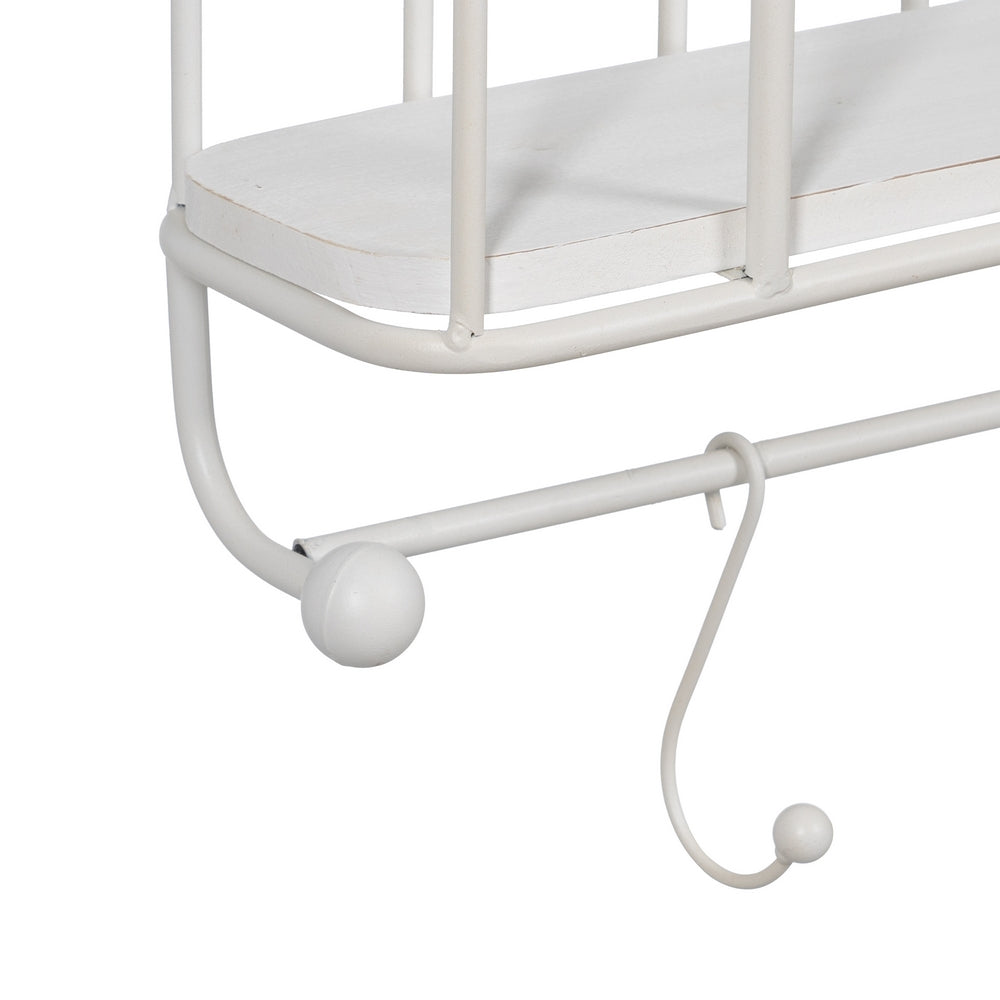 WHITE METAL SHELF DECORATION 66.50 X 14 X 44.50 CM
