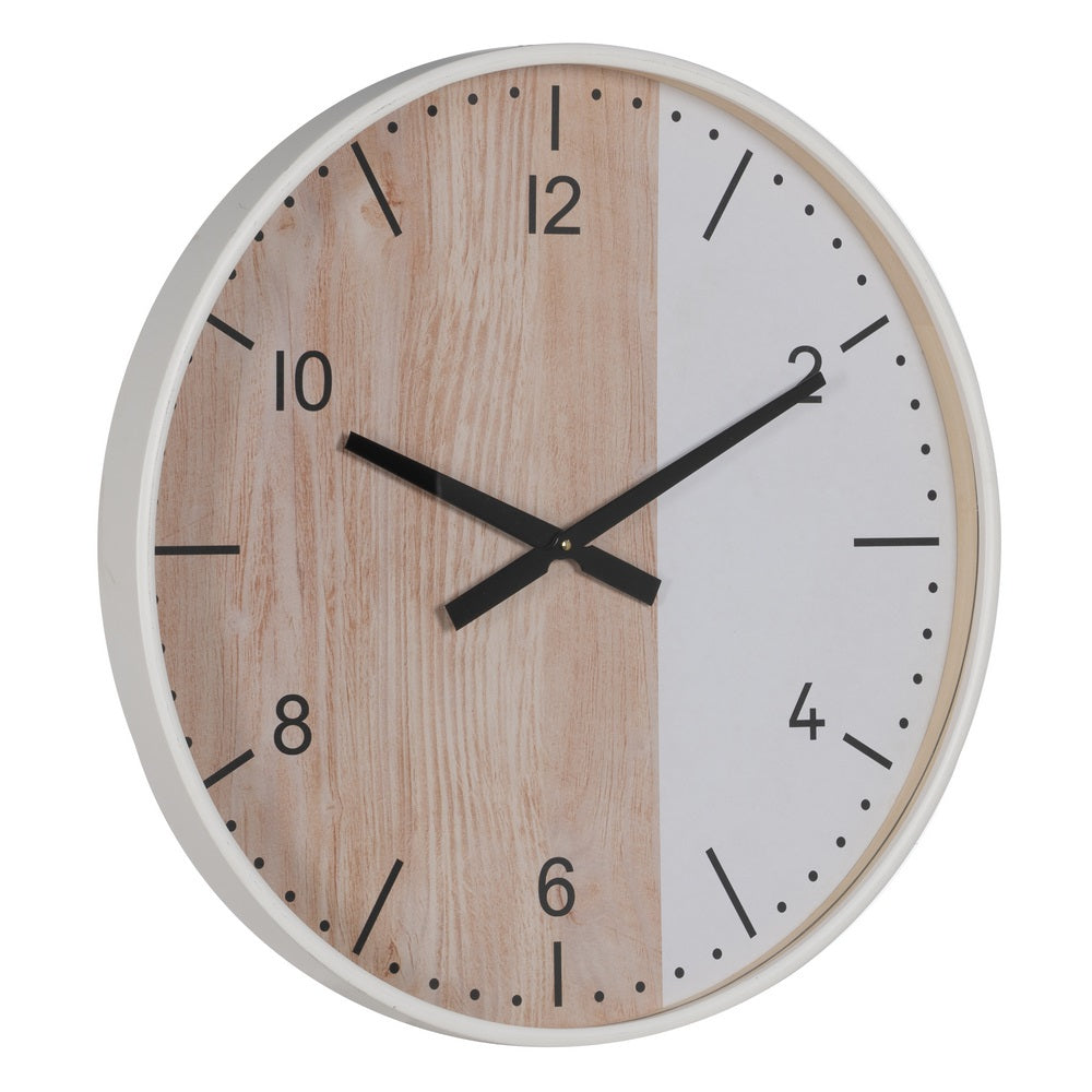 RELOJ NATURAL-BLANCO MADERA DECORACIÓN 60 X 60 X 5,50 CM