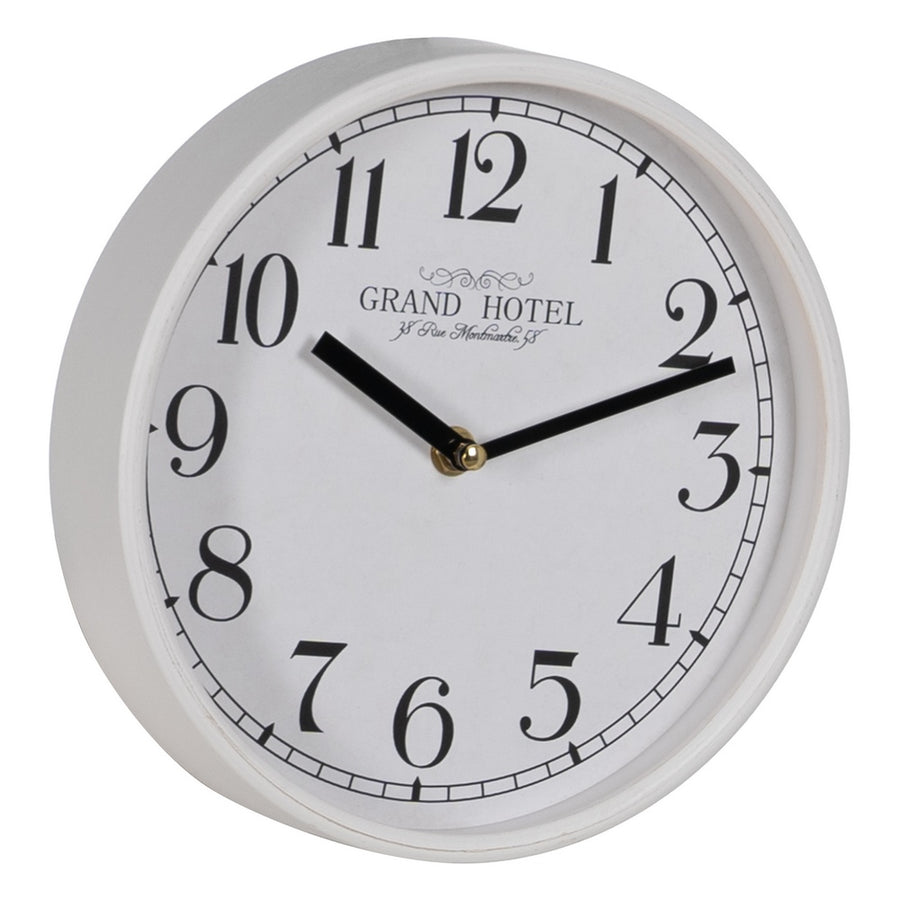 RELOJ BLANCO MADERA / CRISTAL DECORACIÓN 22 X 22 X 4,50 CM