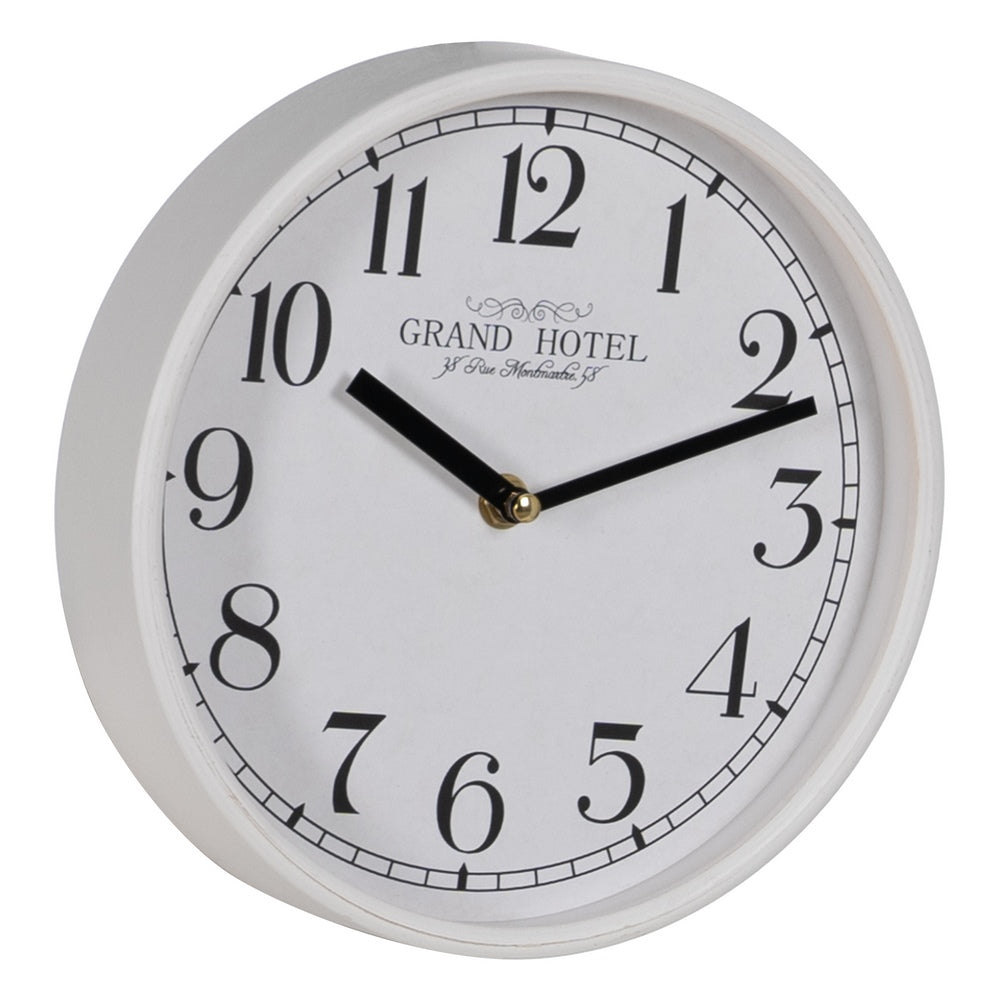 RELOJ BLANCO MADERA / CRISTAL DECORACIÓN 22 X 22 X 4,50 CM