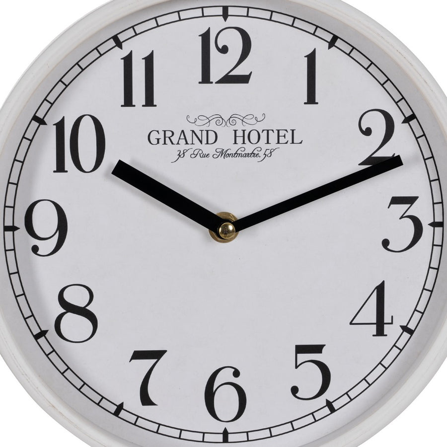 RELOJ BLANCO MADERA / CRISTAL DECORACIÓN 22 X 22 X 4,50 CM