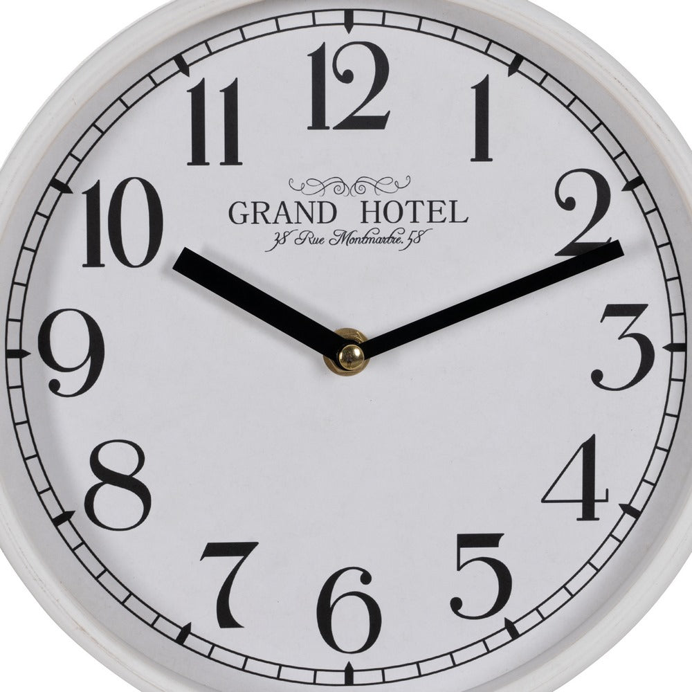 RELOJ BLANCO MADERA / CRISTAL DECORACIÓN 22 X 22 X 4,50 CM