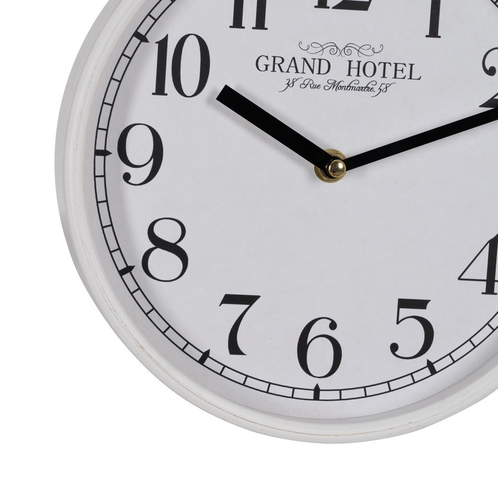 RELOJ BLANCO MADERA / CRISTAL DECORACIÓN 22 X 22 X 4,50 CM