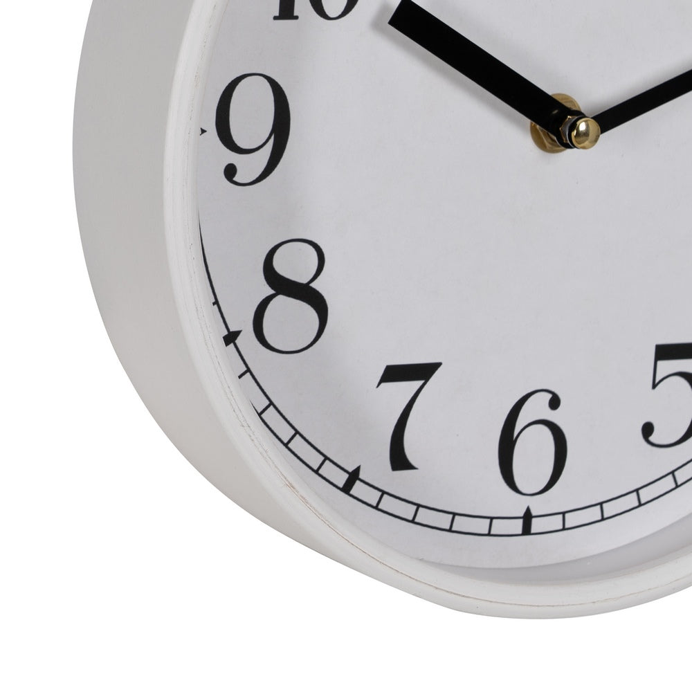RELOJ BLANCO MADERA / CRISTAL DECORACIÓN 22 X 22 X 4,50 CM