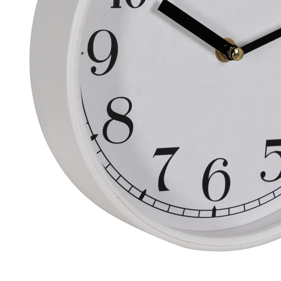 RELOJ BLANCO MADERA / CRISTAL DECORACIÓN 22 X 22 X 4,50 CM
