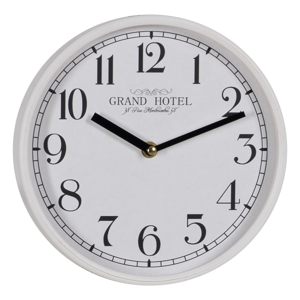 RELOJ BLANCO MADERA / CRISTAL DECORACIÓN 22 X 22 X 4,50 CM