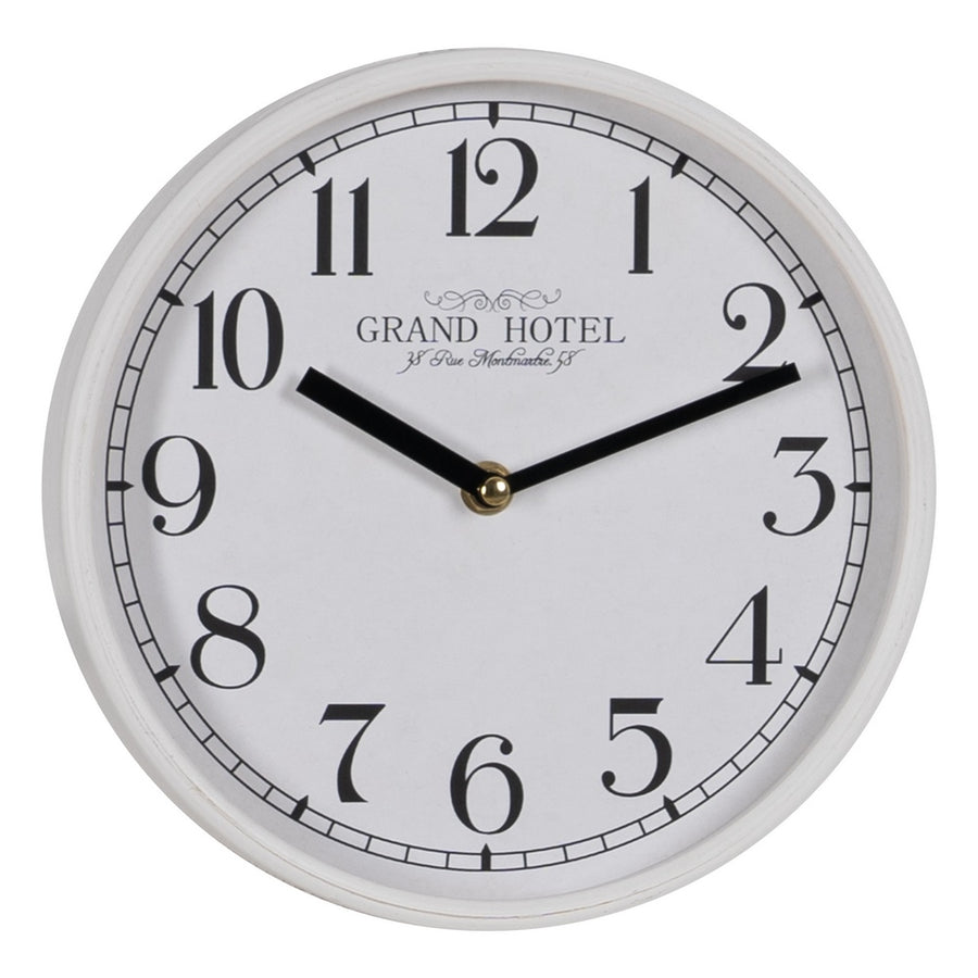 RELOJ BLANCO MADERA / CRISTAL DECORACIÓN 22 X 22 X 4,50 CM