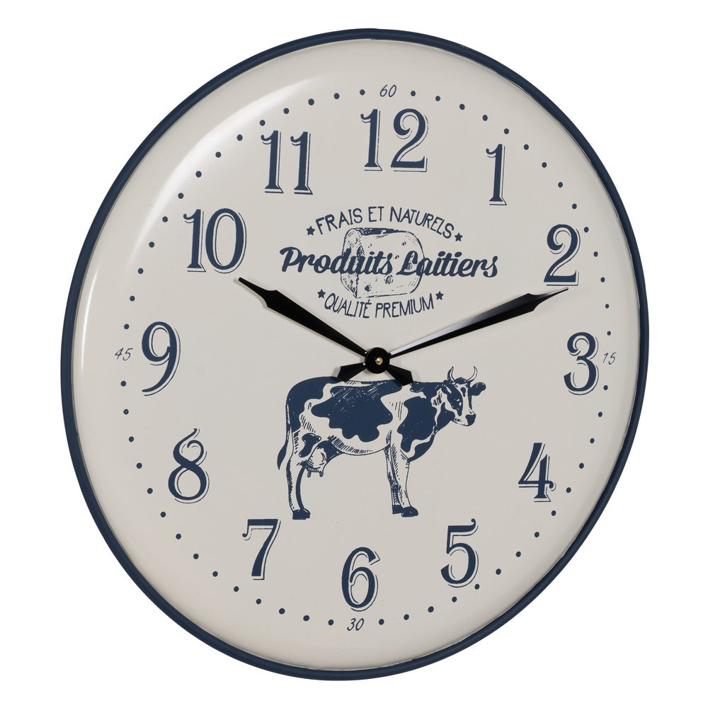 RELOJ NEGRO-CREMA METAL DECORACIÓN 62 X 62 X 6,50 CM