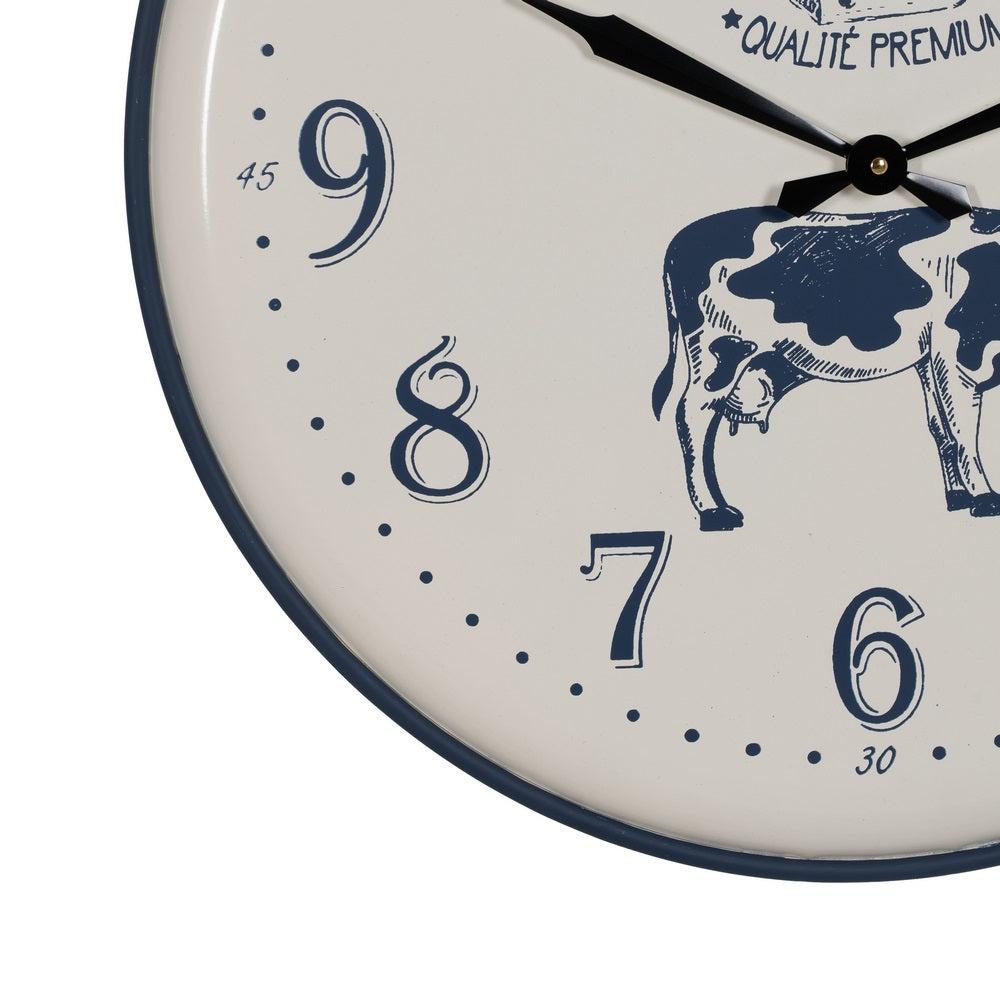 RELOJ NEGRO-CREMA METAL DECORACIÓN 62 X 62 X 6,50 CM