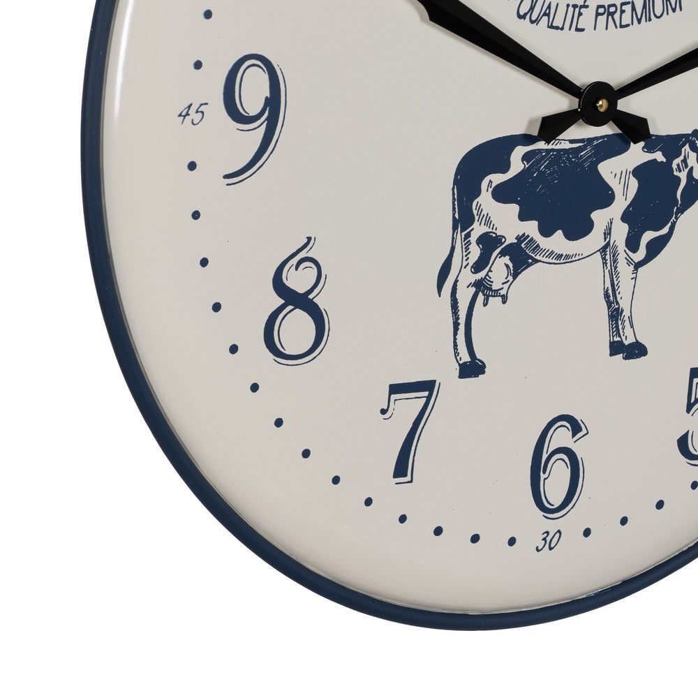 RELOJ NEGRO-CREMA METAL DECORACIÓN 62 X 62 X 6,50 CM