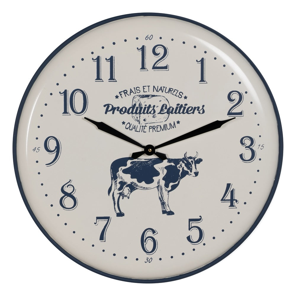 RELOJ NEGRO-CREMA METAL DECORACIÓN 62 X 62 X 6,50 CM