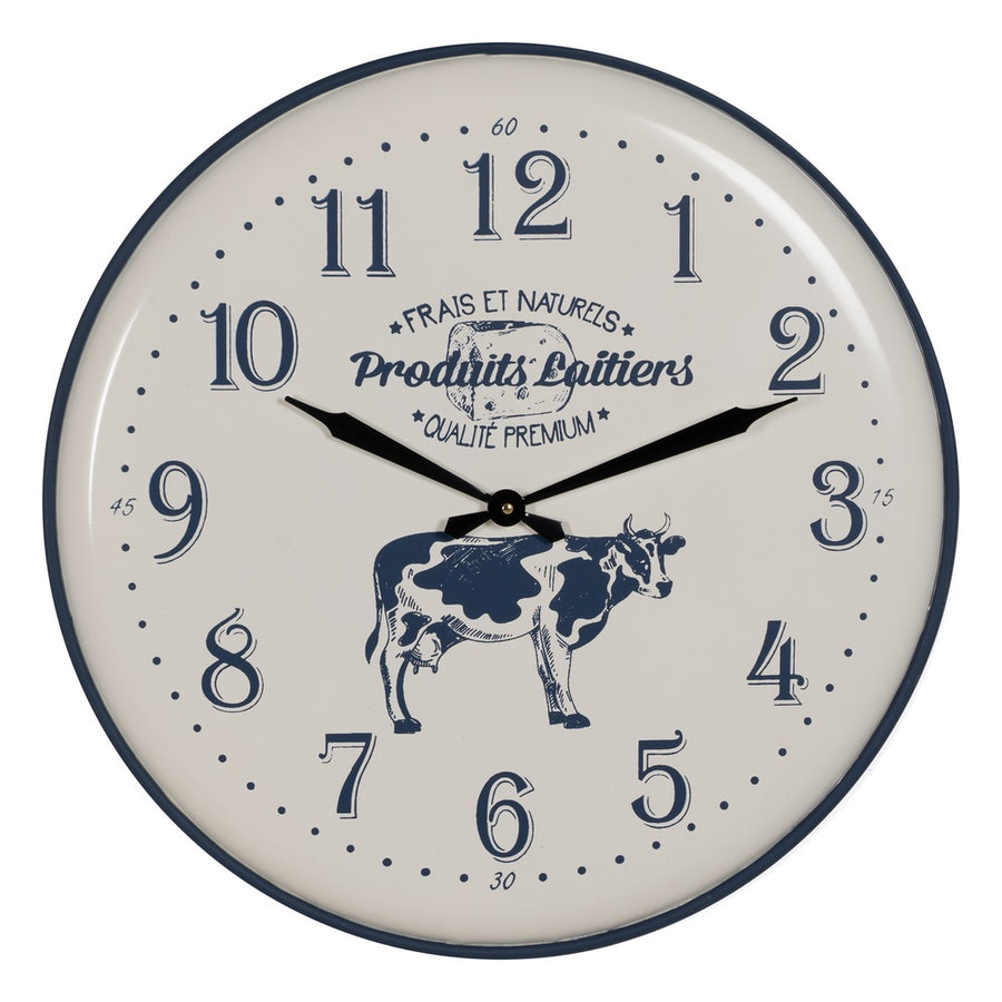 RELOJ NEGRO-CREMA METAL DECORACIÓN 62 X 62 X 6,50 CM