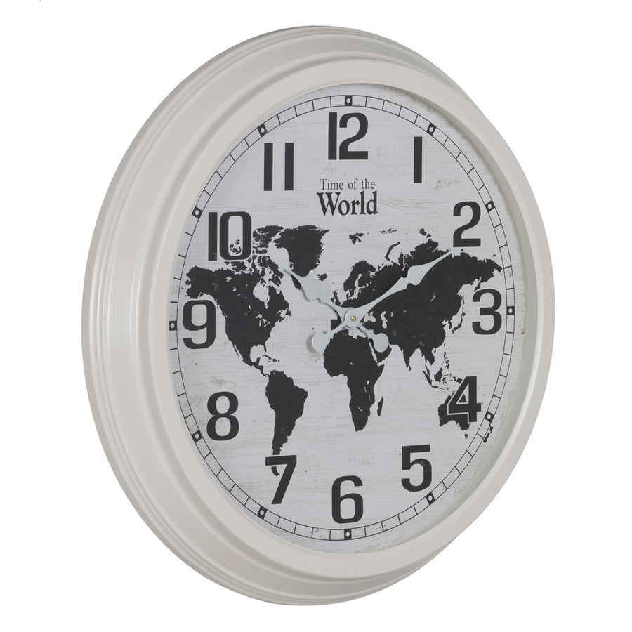 RELOJ BLANCO-NEGRO METAL DECORACIÓN 70 X 70 X 6,50 CM