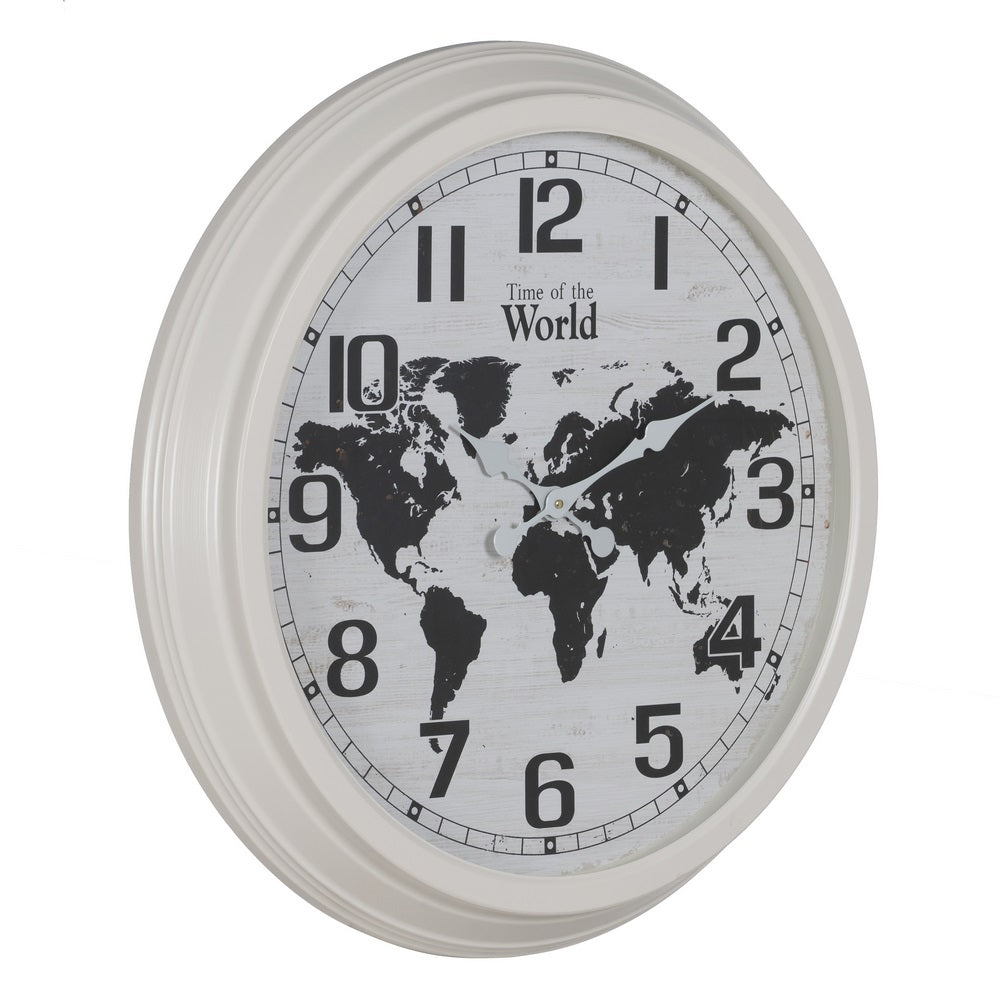 RELOJ BLANCO-NEGRO METAL DECORACIÓN 70 X 70 X 6,50 CM