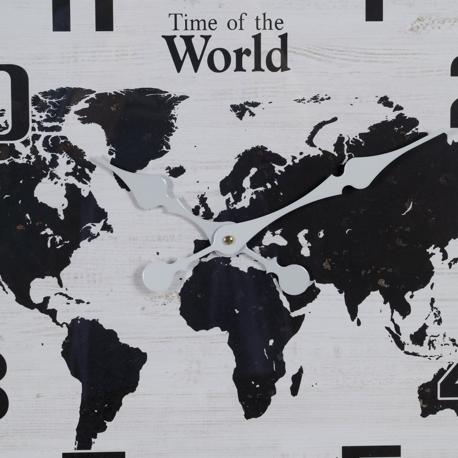 RELOJ BLANCO-NEGRO METAL DECORACIÓN 70 X 70 X 6,50 CM
