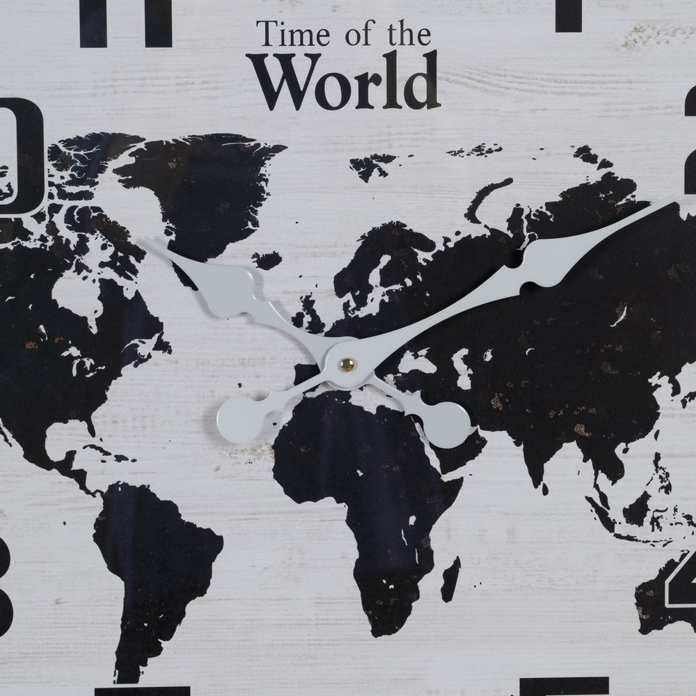 RELOJ BLANCO-NEGRO METAL DECORACIÓN 70 X 70 X 6,50 CM