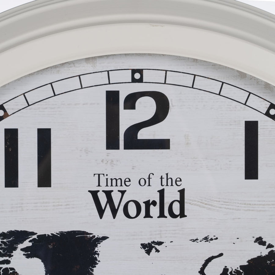 RELOJ BLANCO-NEGRO METAL DECORACIÓN 70 X 70 X 6,50 CM