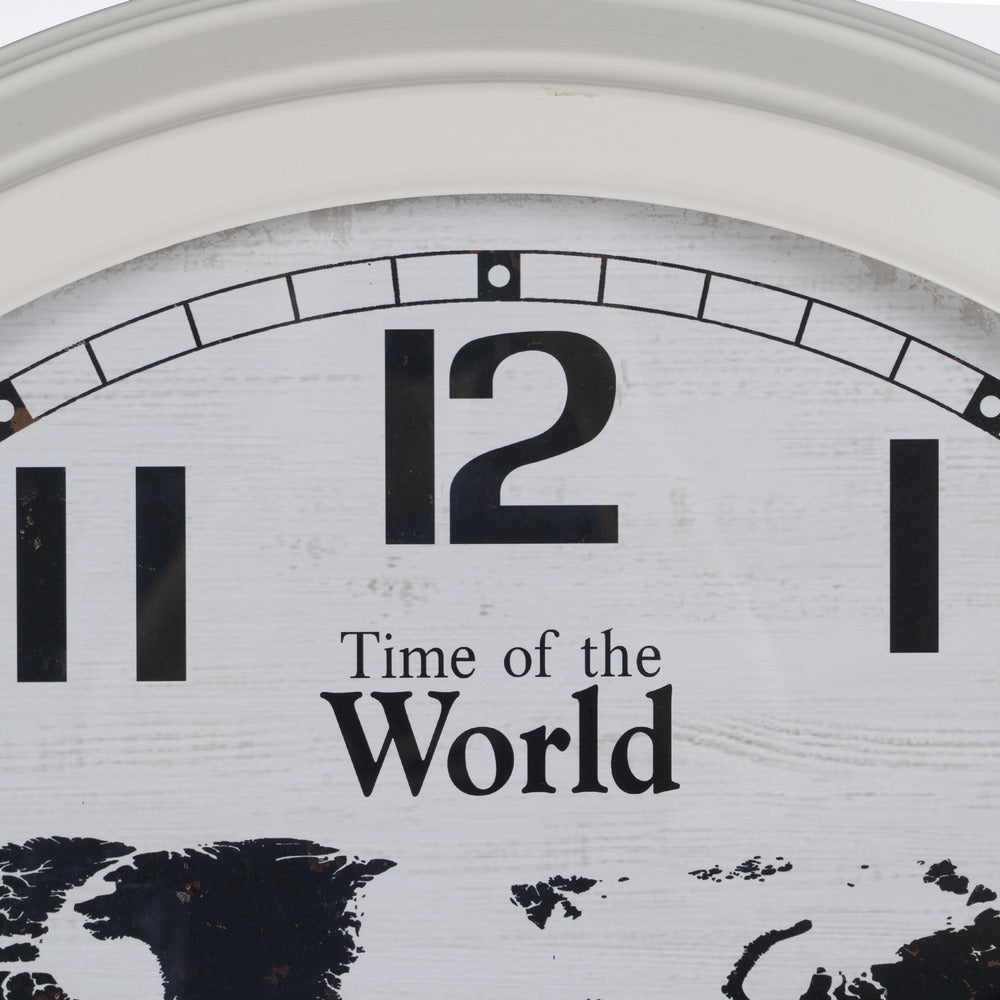 RELOJ BLANCO-NEGRO METAL DECORACIÓN 70 X 70 X 6,50 CM