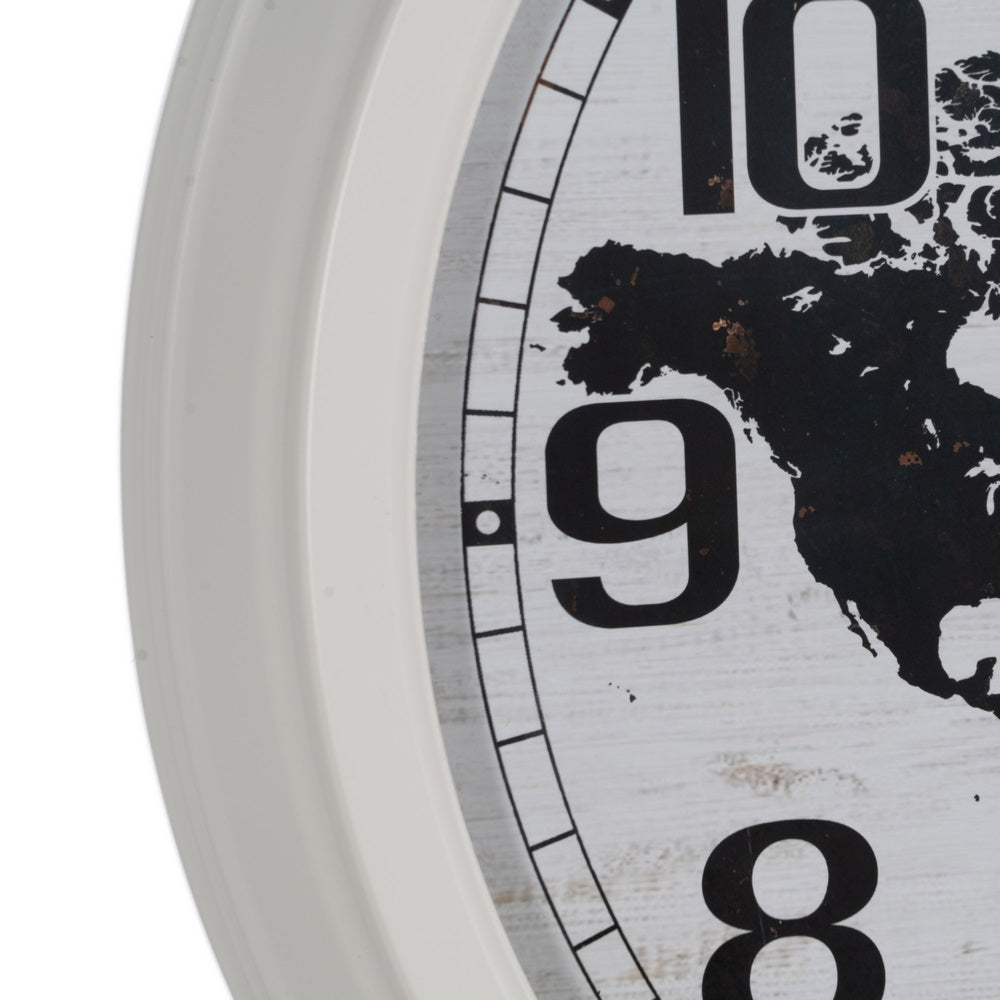 RELOJ BLANCO-NEGRO METAL DECORACIÓN 70 X 70 X 6,50 CM