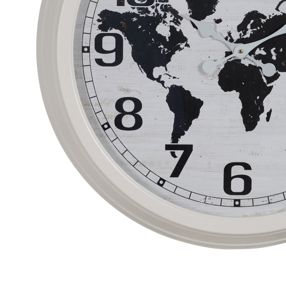 RELOJ BLANCO-NEGRO METAL DECORACIÓN 70 X 70 X 6,50 CM