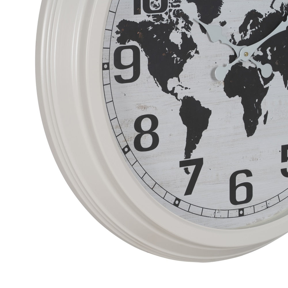 RELOJ BLANCO-NEGRO METAL DECORACIÓN 70 X 70 X 6,50 CM