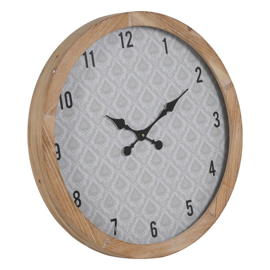 RELOJ NATURAL-BLANCO MADERA / CRISTAL 60 X 60 X 6,50 CM
