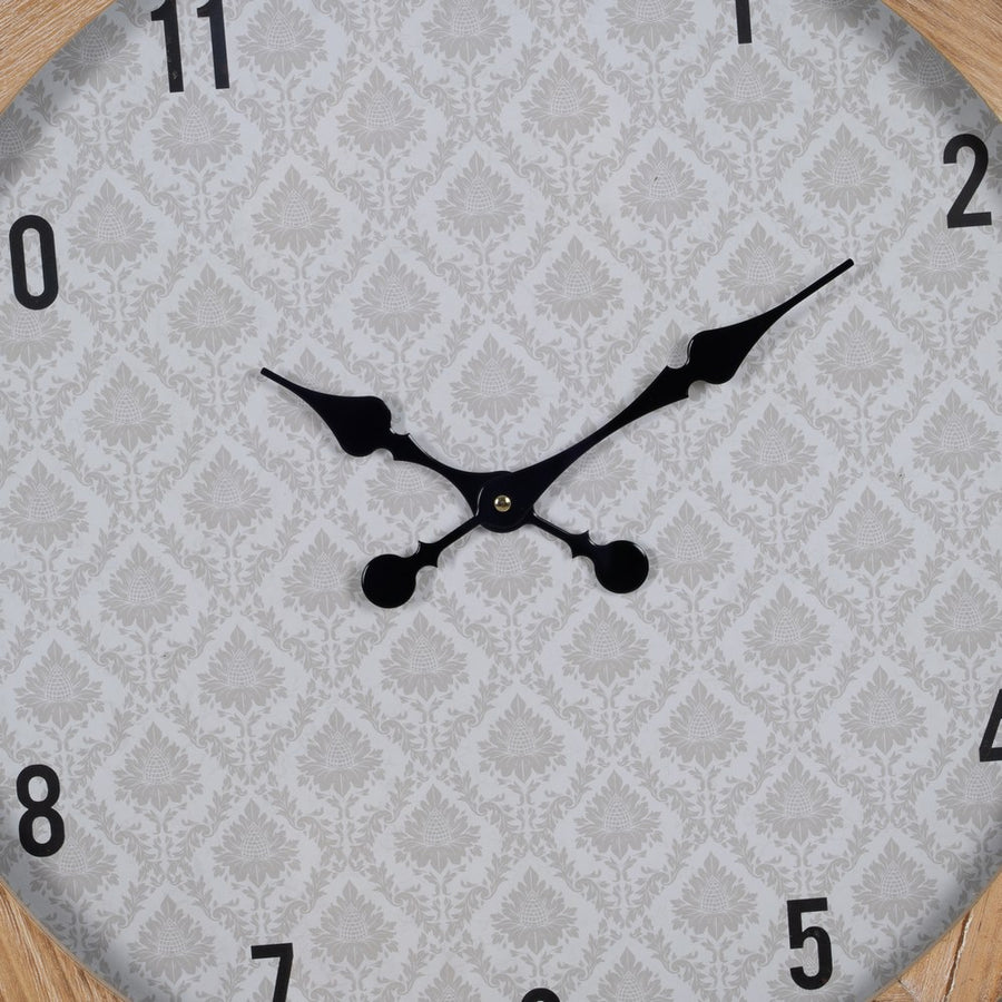 RELOJ NATURAL-BLANCO MADERA / CRISTAL 60 X 60 X 6,50 CM