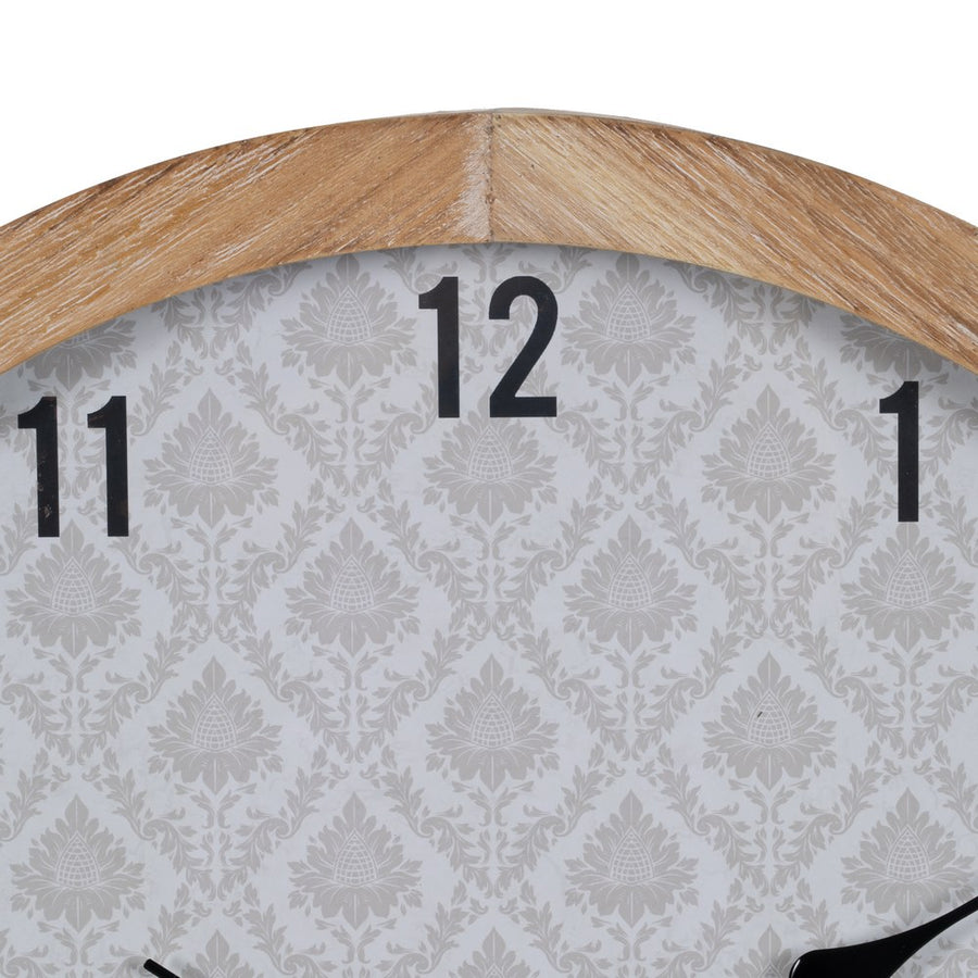 RELOJ NATURAL-BLANCO MADERA / CRISTAL 60 X 60 X 6,50 CM