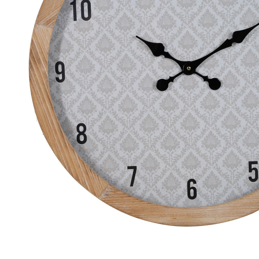 RELOJ NATURAL-BLANCO MADERA / CRISTAL 60 X 60 X 6,50 CM