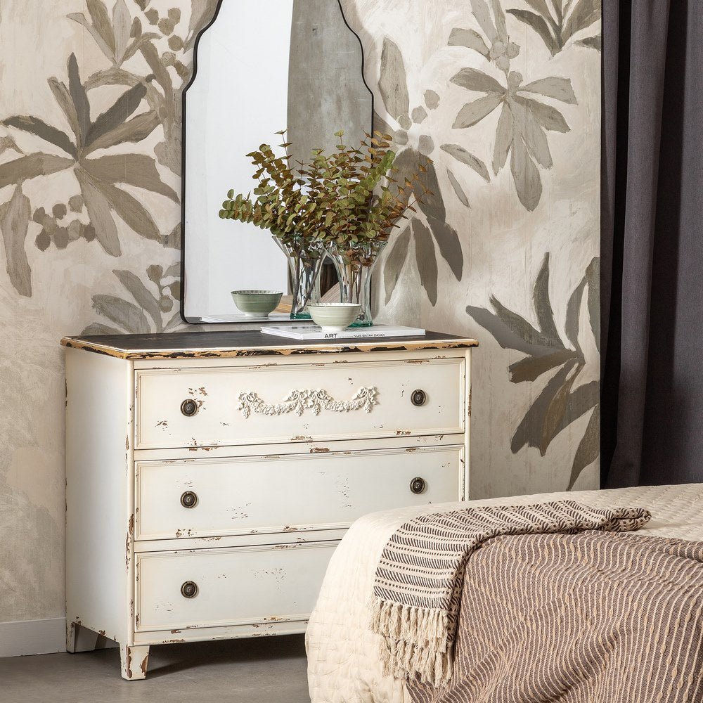 CHEST OF DRAWERS BLUSH WHITE WOOD 105 X 50 X 87.50 CM