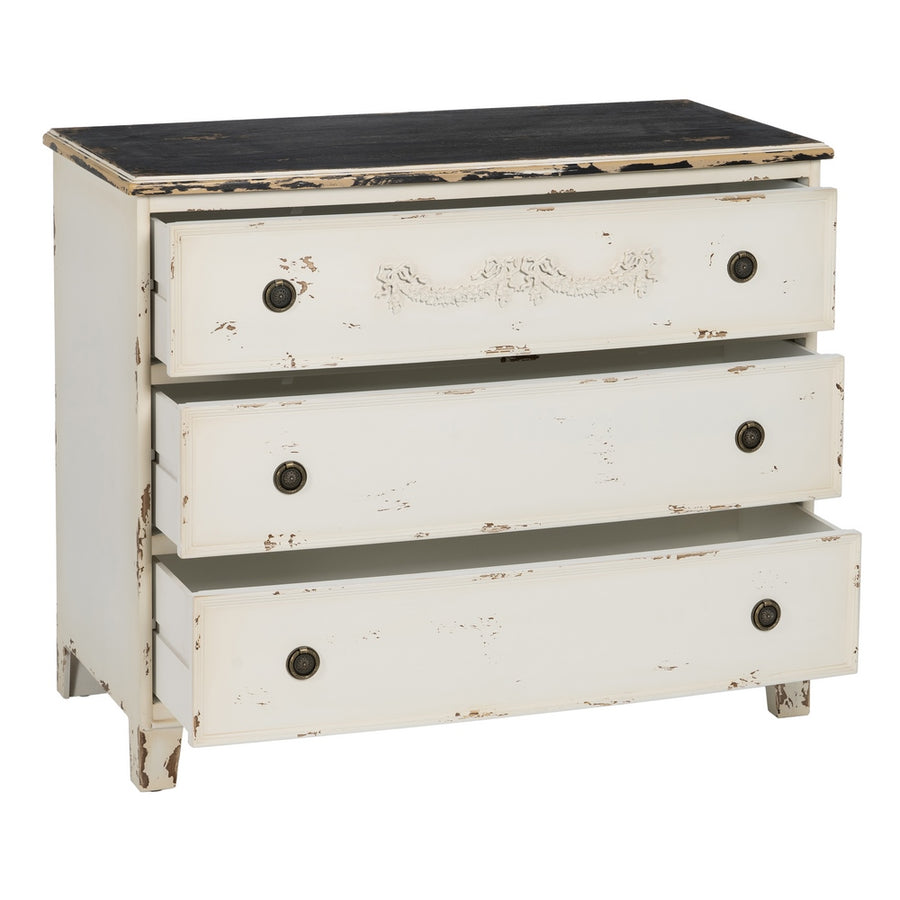 CÓMODA BLANCO ROZADO MADERA 105 X 50 X 87,50 CM