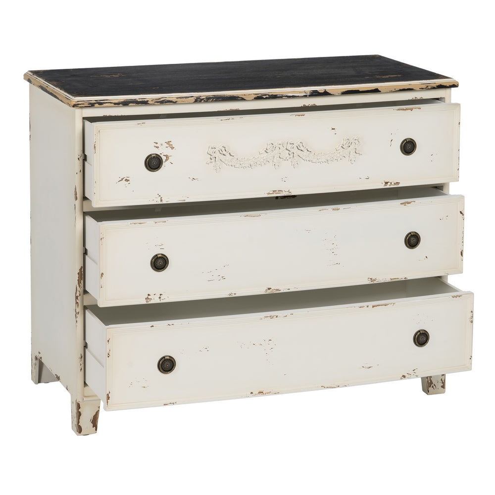 CHEST OF DRAWERS BLUSH WHITE WOOD 105 X 50 X 87.50 CM