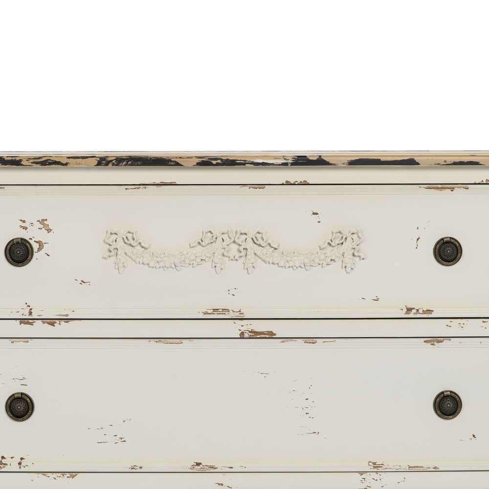 CHEST OF DRAWERS BLUSH WHITE WOOD 105 X 50 X 87.50 CM