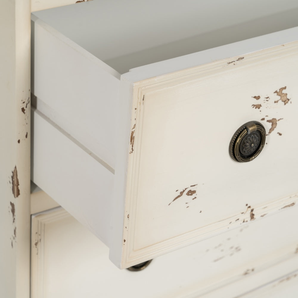 CHEST OF DRAWERS BLUSH WHITE WOOD 105 X 50 X 87.50 CM