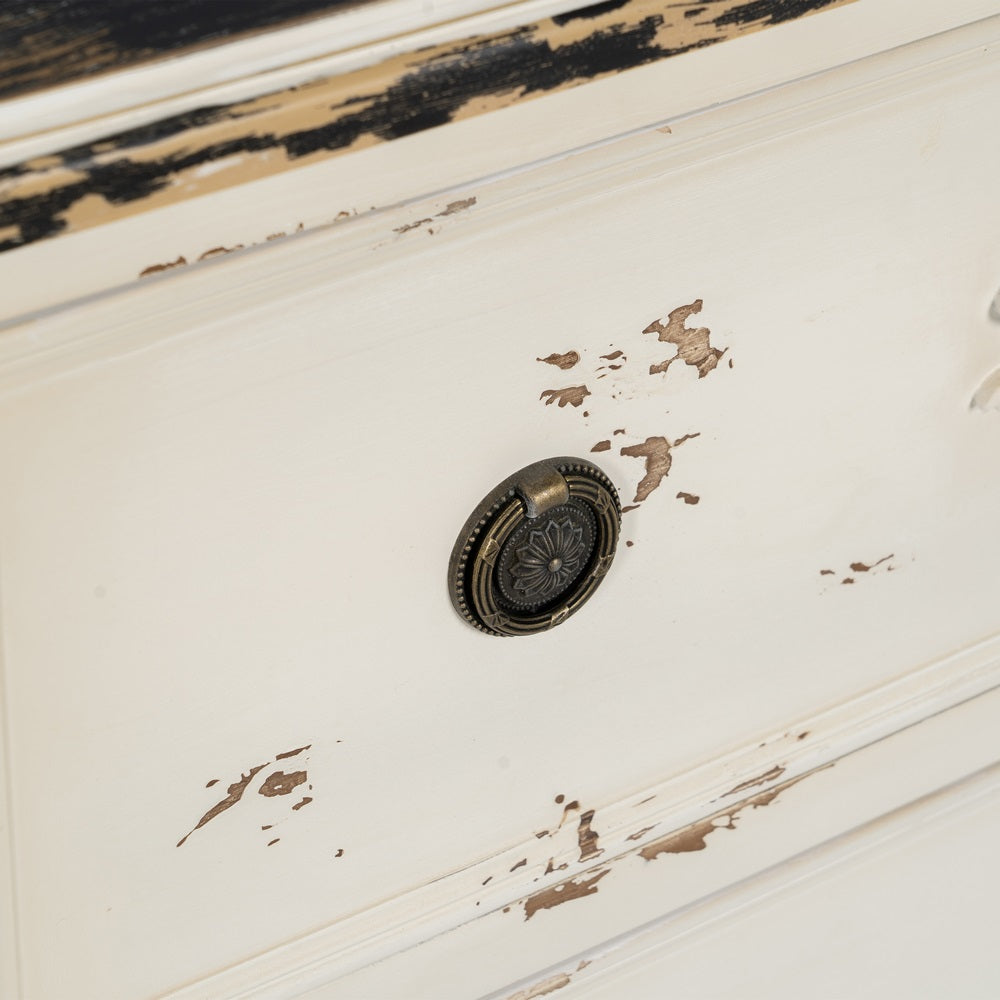 CHEST OF DRAWERS BLUSH WHITE WOOD 105 X 50 X 87.50 CM