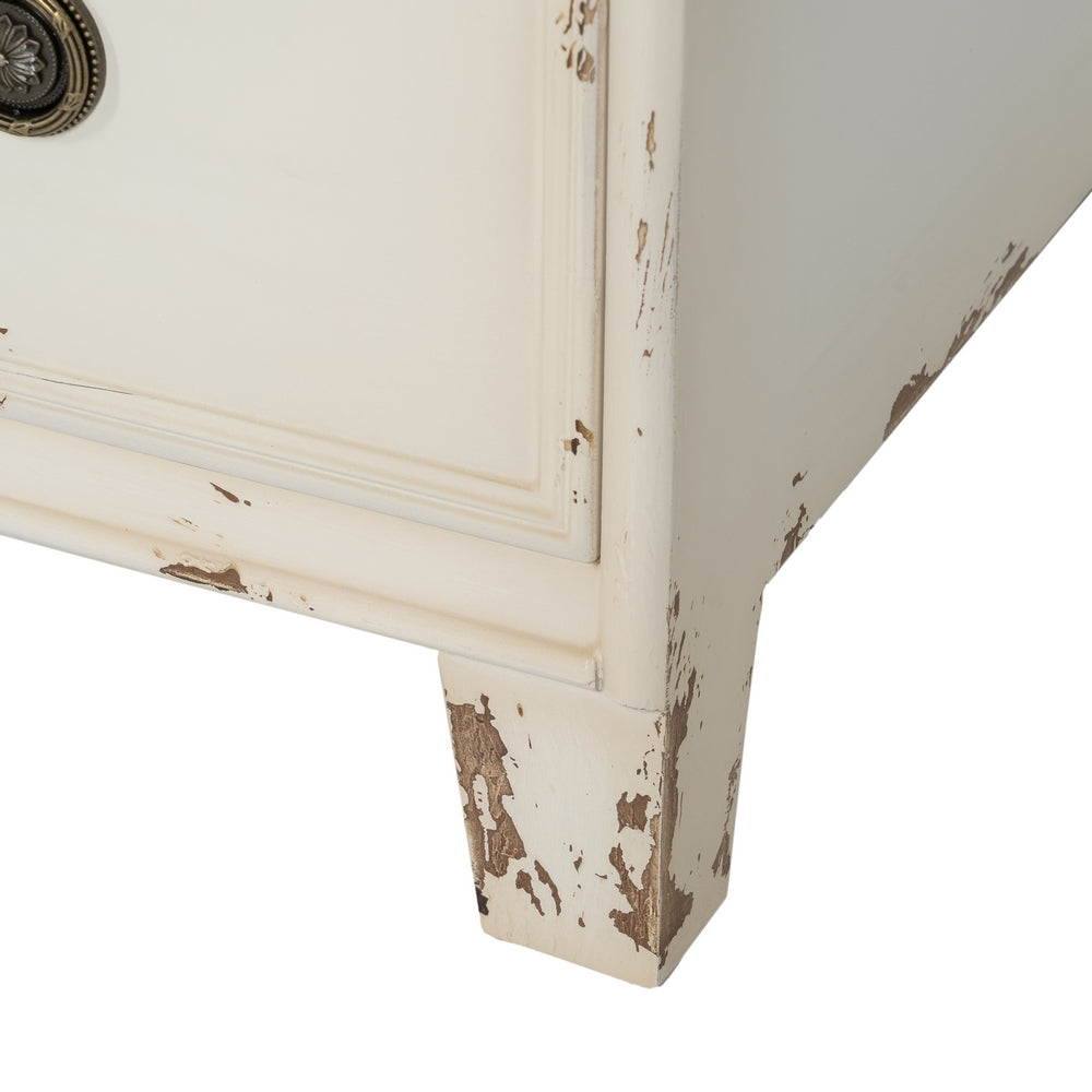 CHEST OF DRAWERS BLUSH WHITE WOOD 105 X 50 X 87.50 CM