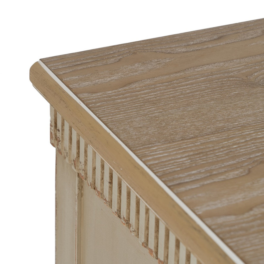 CÓMODA NATURAL-CREMA MADERA 119,50 X 44,50 X 84 CM