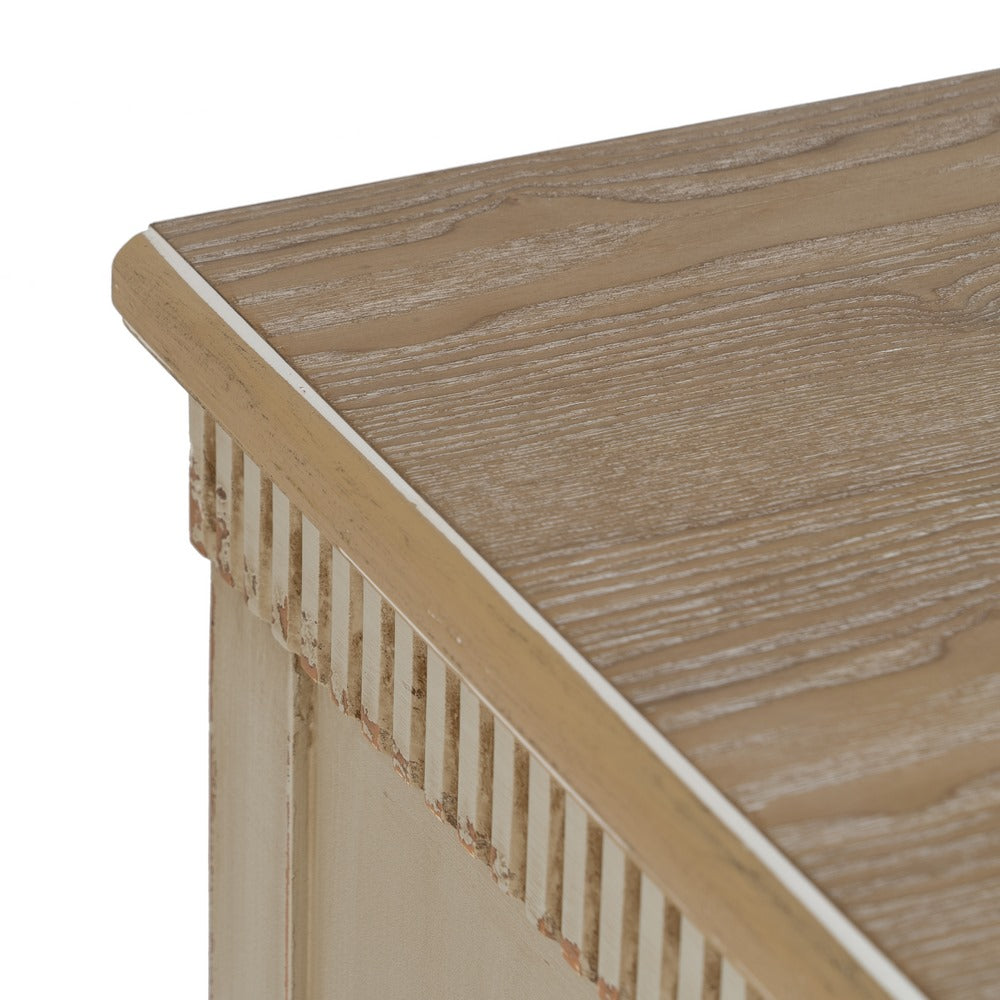 CÓMODA NATURAL-CREMA MADERA 119,50 X 44,50 X 84 CM