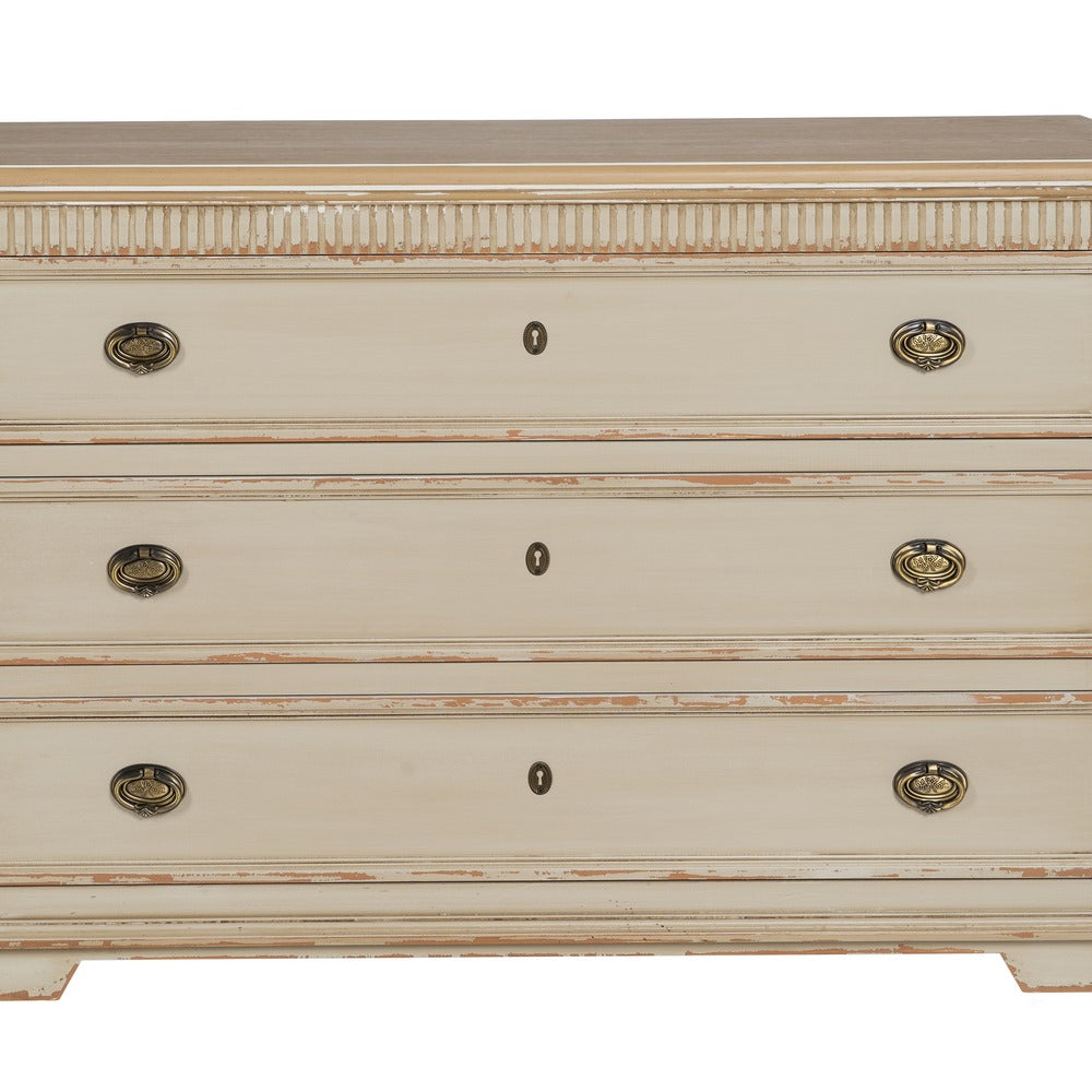 CÓMODA NATURAL-CREMA MADERA 119,50 X 44,50 X 84 CM