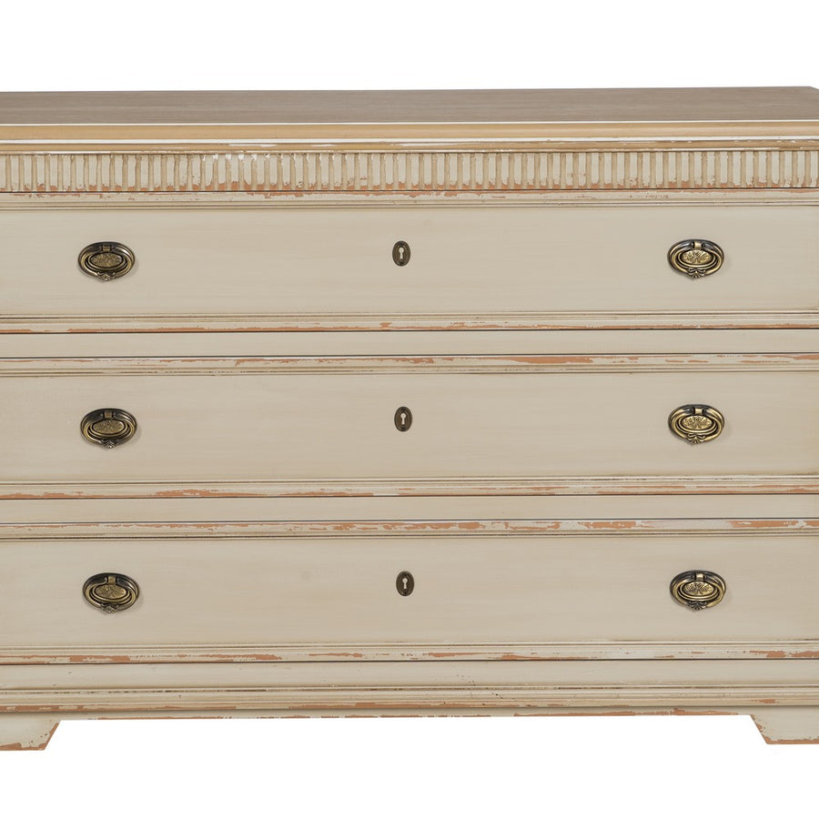 CÓMODA NATURAL-CREMA MADERA 119,50 X 44,50 X 84 CM