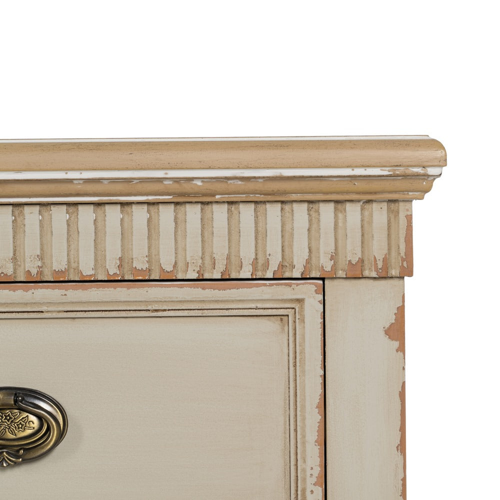 CÓMODA NATURAL-CREMA MADERA 119,50 X 44,50 X 84 CM