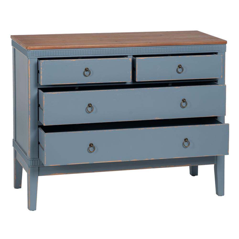 CÓMODA AZUL MADERA 115 X 45 X 90 CM