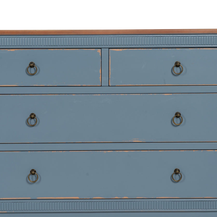 CÓMODA AZUL MADERA 115 X 45 X 90 CM