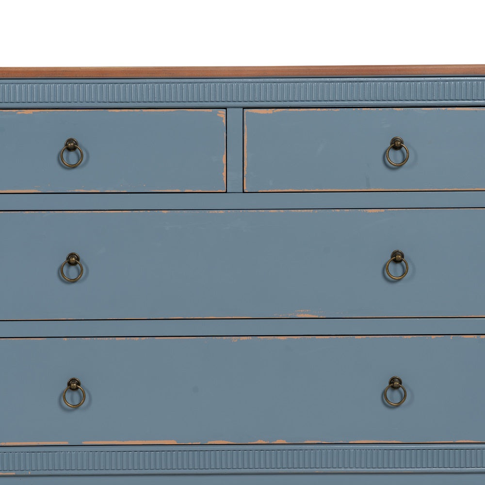 CÓMODA AZUL MADERA 115 X 45 X 90 CM