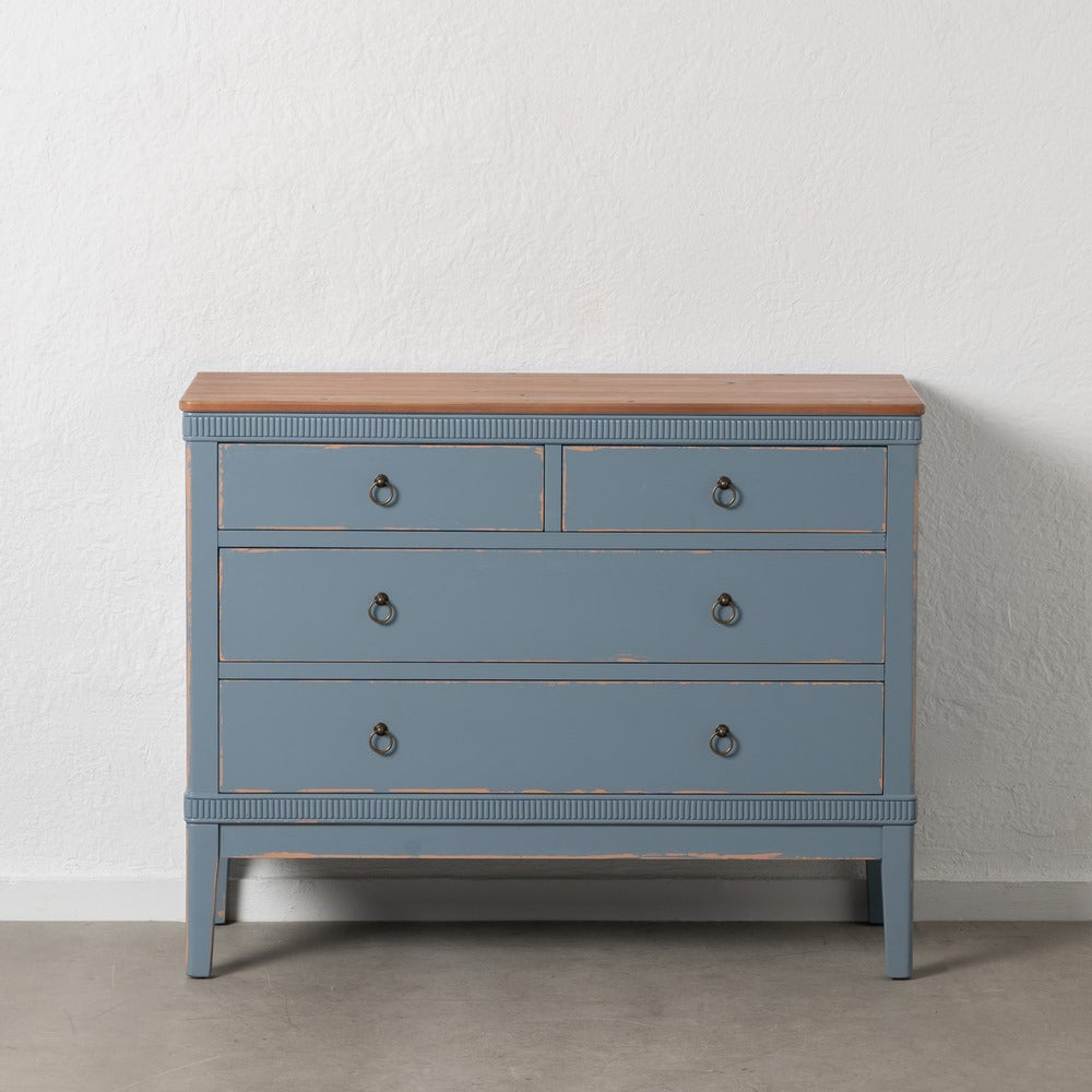C�MODA AZUL MADERA 115 X 45 X 90 CM