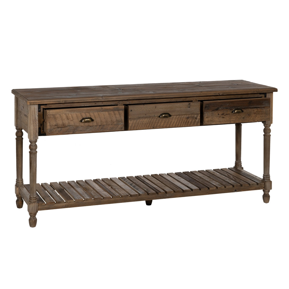 CONSOLA MARRÓN MADERA 184,50 X 50 X 86,80 CM